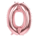 Rose Gouden Cijfer Ballon 0 Jaar 86cm